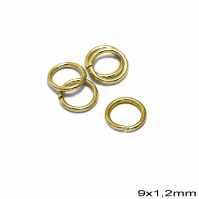 Μεταλλικό Κρικάκι Σκληρό 9X1.2mm Gold 25τεμ_235100876-G